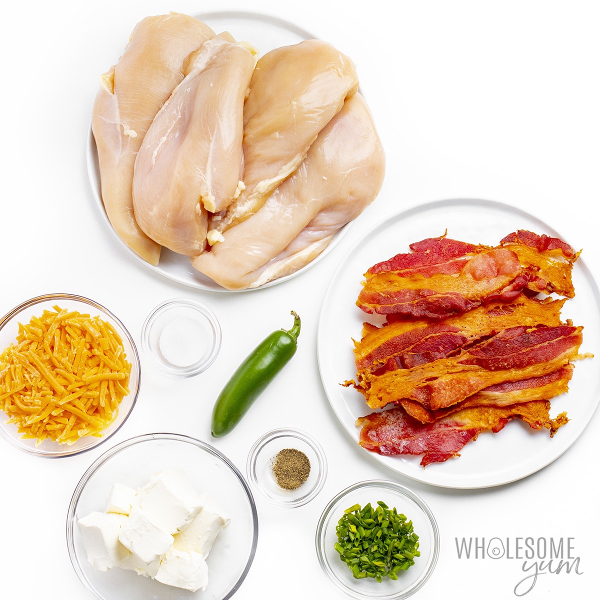 Ingredients needed for hasselback chicken.