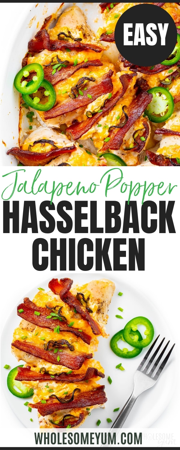 Hasselback chicken recipe pin.