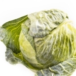 Head of cabbage on white background.