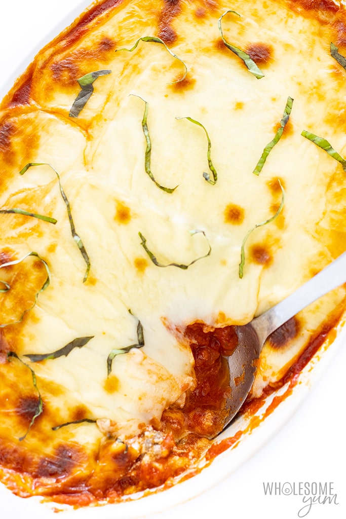 lasagna without noodles with spoon