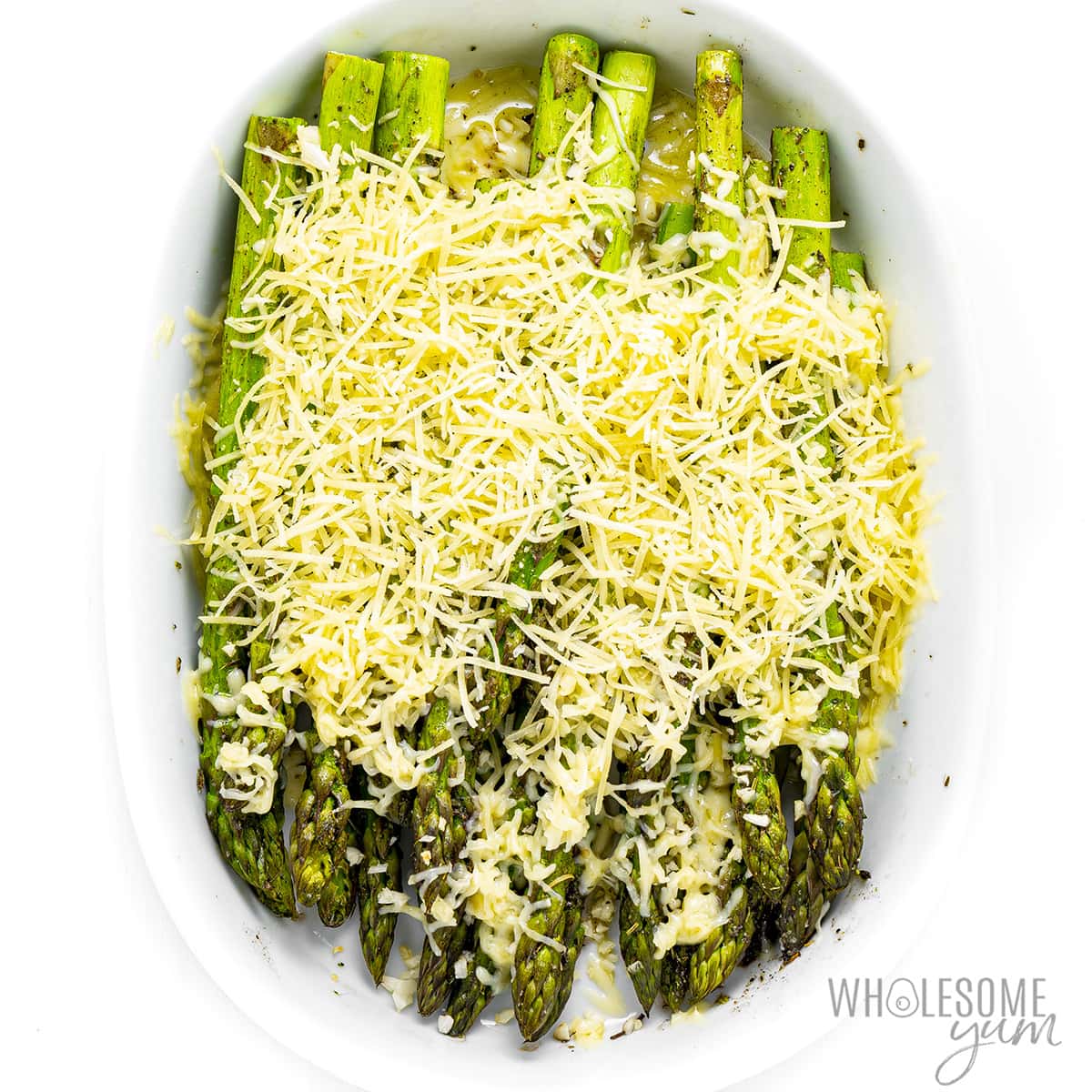 Asparagus with cheese.