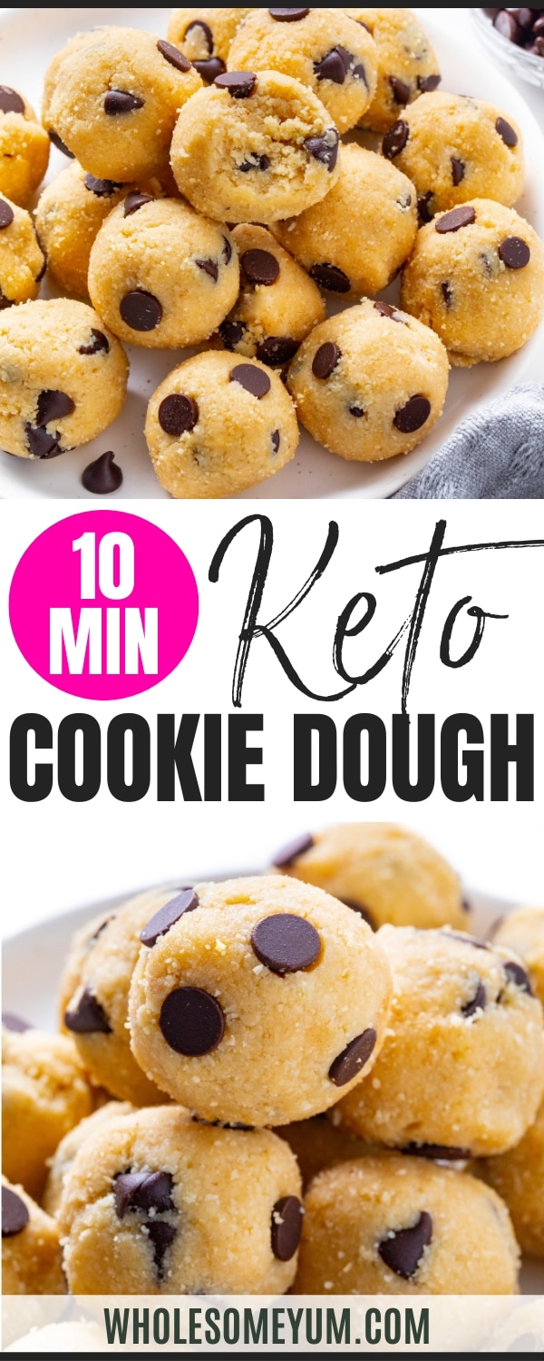 Keto cookie dough recipe pin.