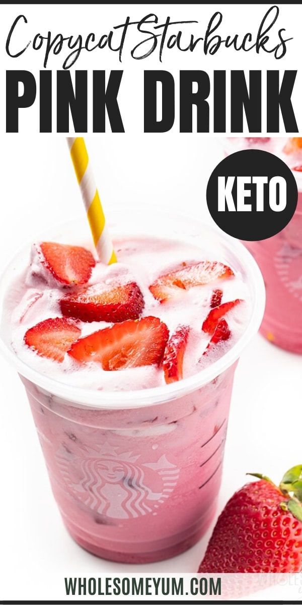 Starbucks keto pink drink recipe - pin image