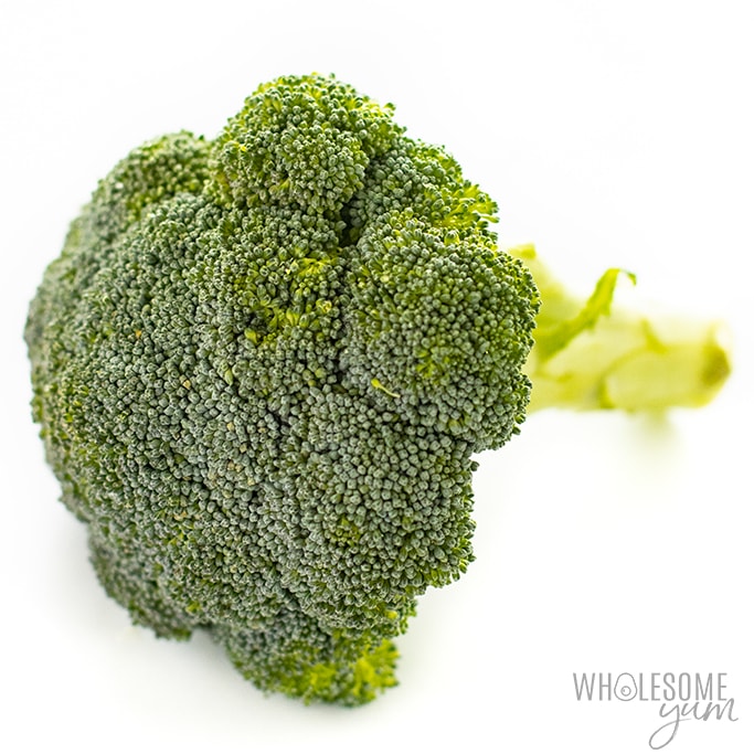 Is broccoli keto friendly? This head of broccoli is part of the article that takes a closer look at the carbs in broccoli and keto broccoli recipes.