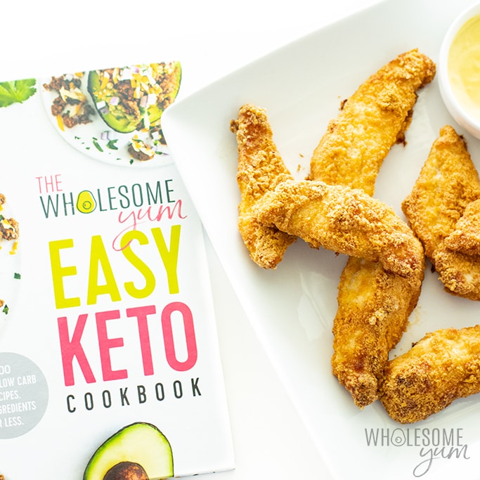 Keto chicken strips recipe from the Easy Keto Cookbook