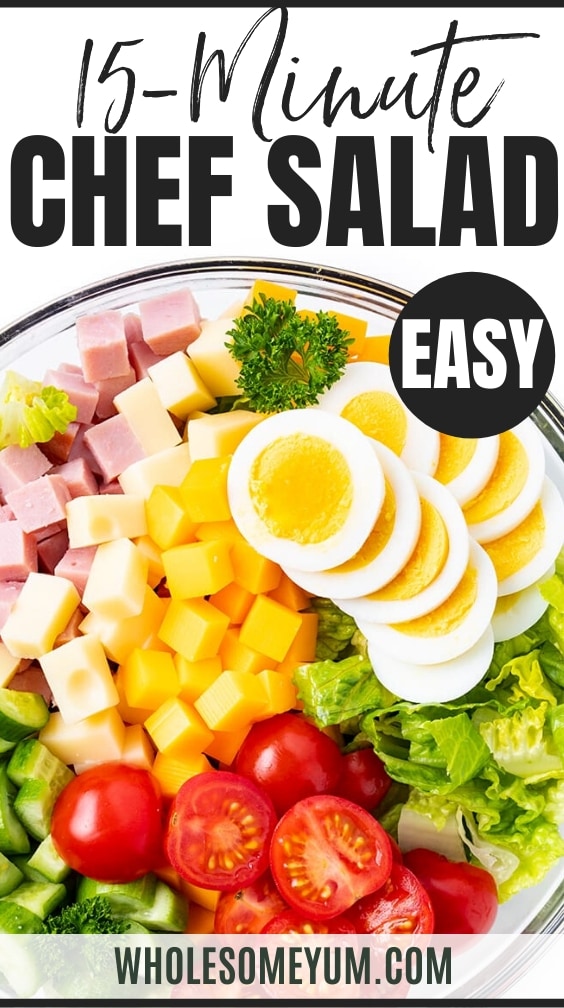 15-minute chef salad recipe - Pinterest image