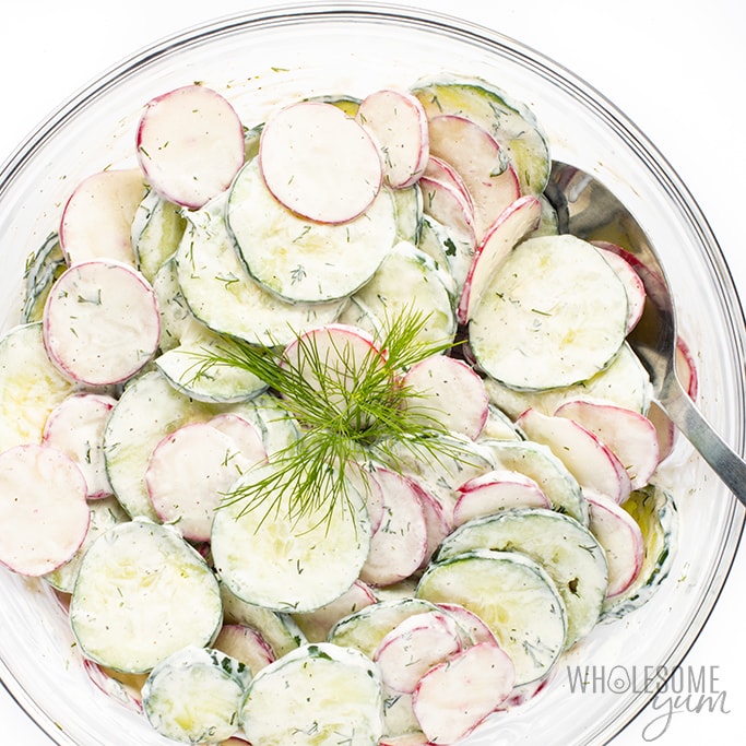 bowlofcucumberandradishsaladDetail:creamy cucumber radish salad recipe