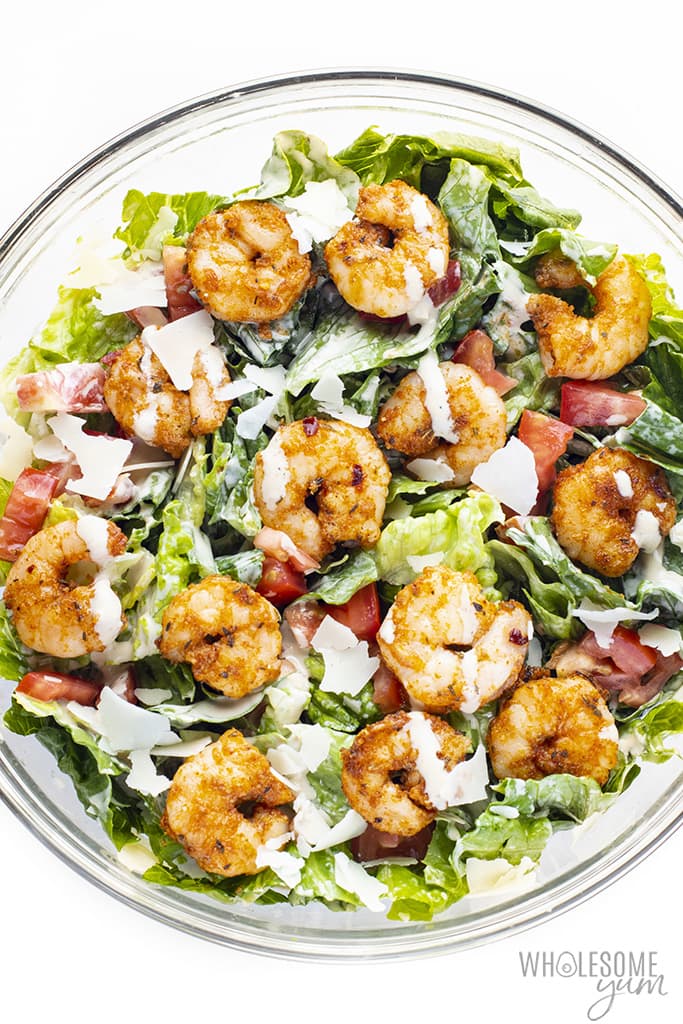bowl of Cajun shrimp salad