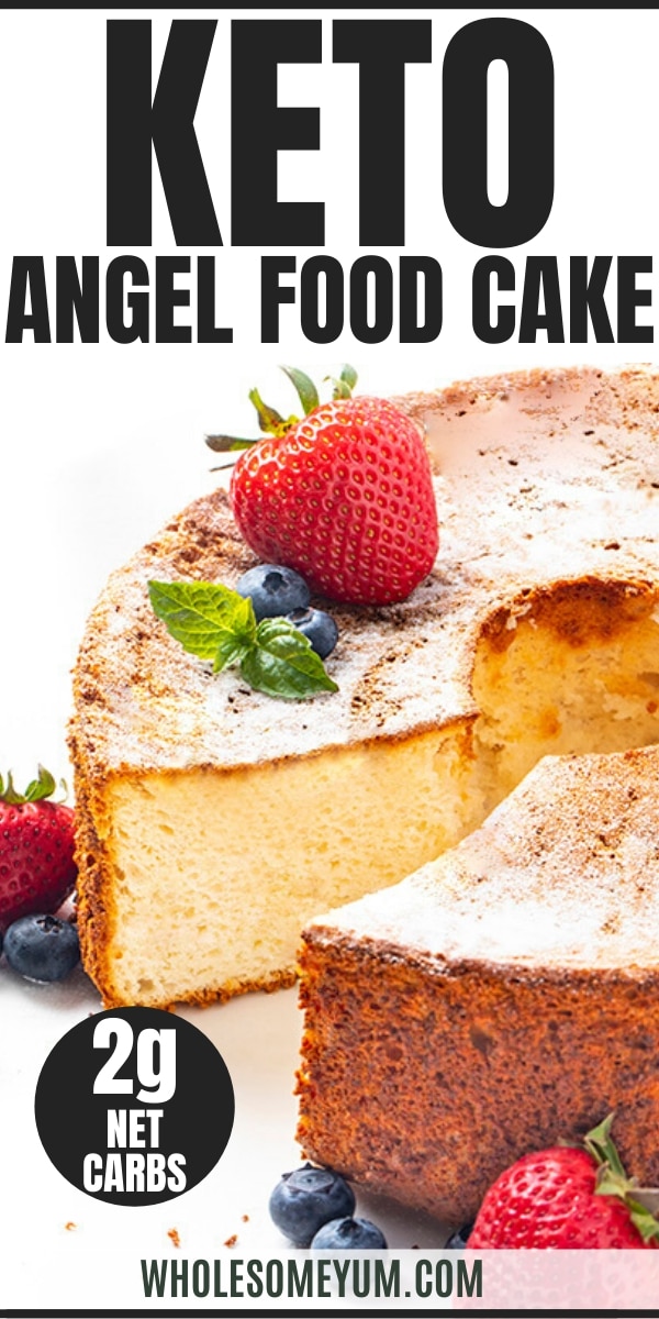 Low Carb Keto Angel Food Cake Recipe - Pinterest Image