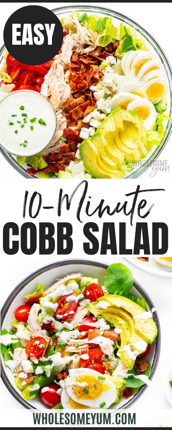 Cobb salad recipe pin.
