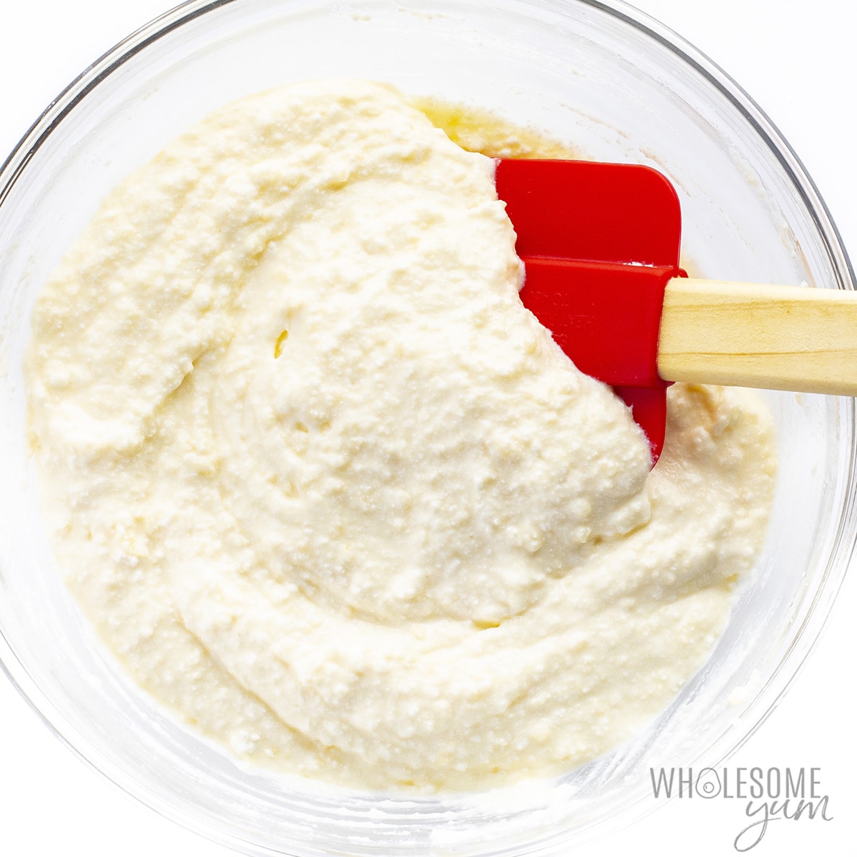 Ricotta cheese mixture in a bowl.