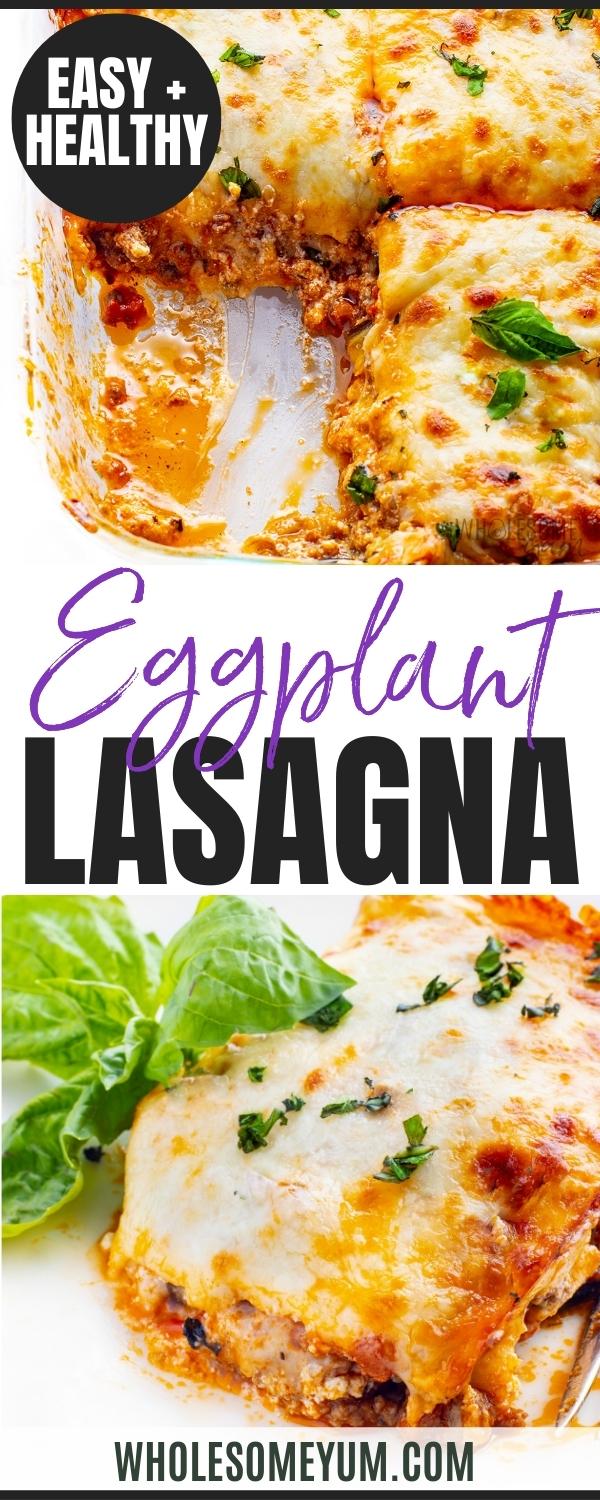Eggplant lasagna recipe pin.