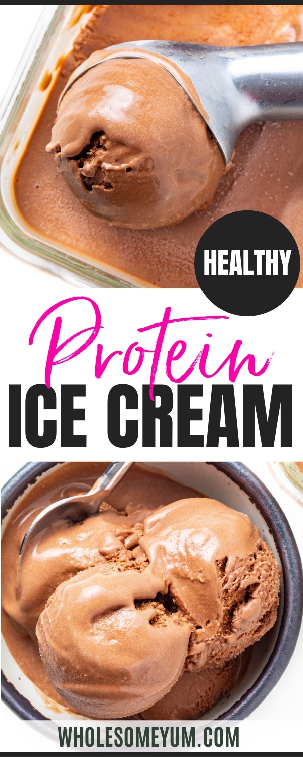 Protein ice cream recipe pin.
