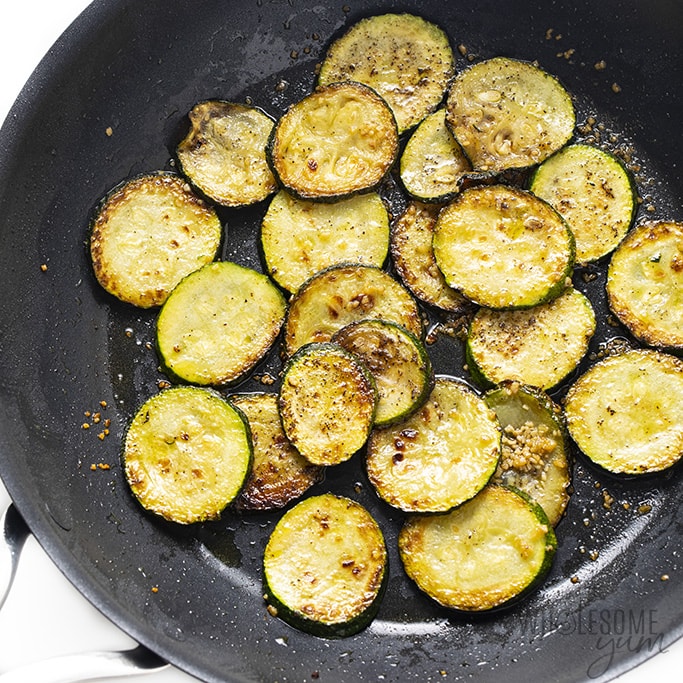 zucchini sauteed in pan