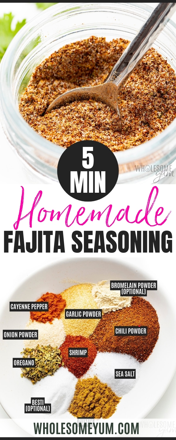 Homemade fajita seasoning recipe pin.