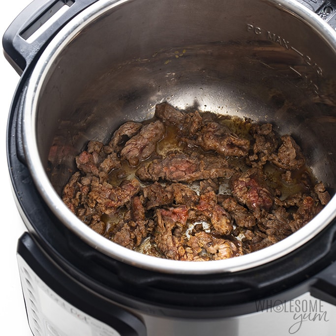 brown steak fajitas in the instant pot