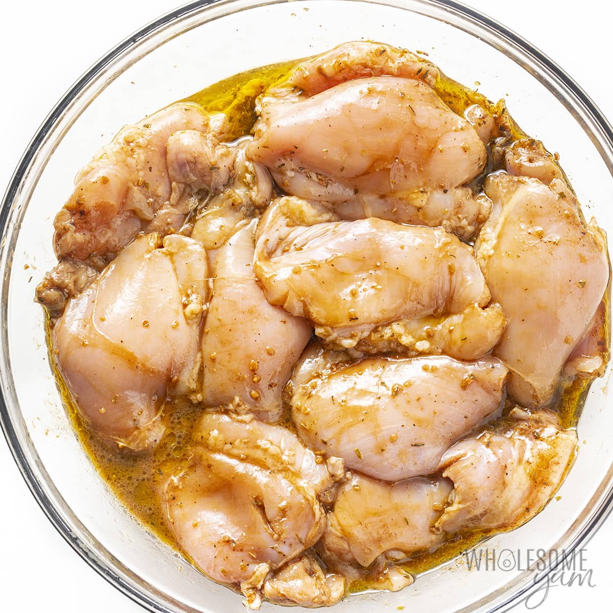 Balsamic chicken marinade with thighs.