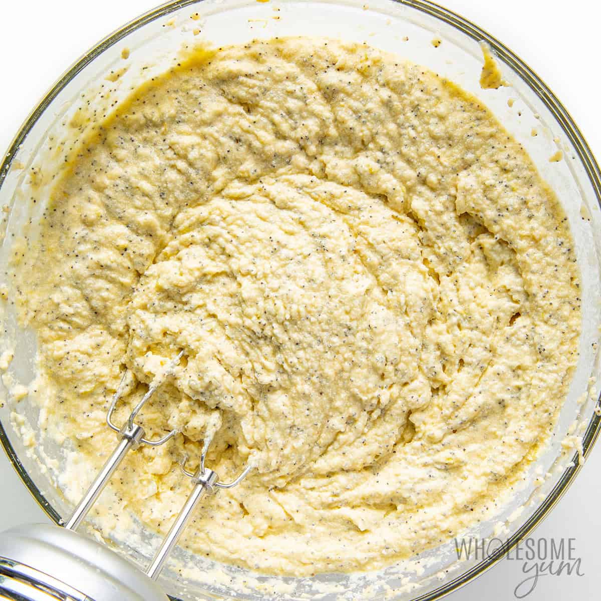 Thick batte combined in the bowl.