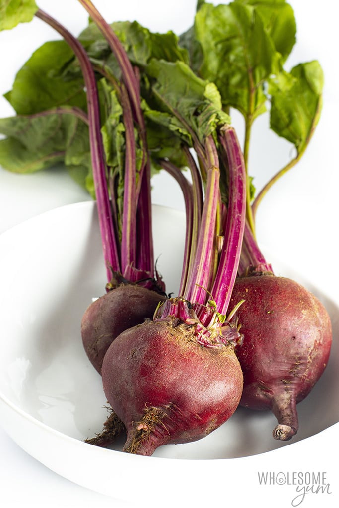 Are beets keto friendly? This bundle of beets with greens is not keto, but greens alone can be.