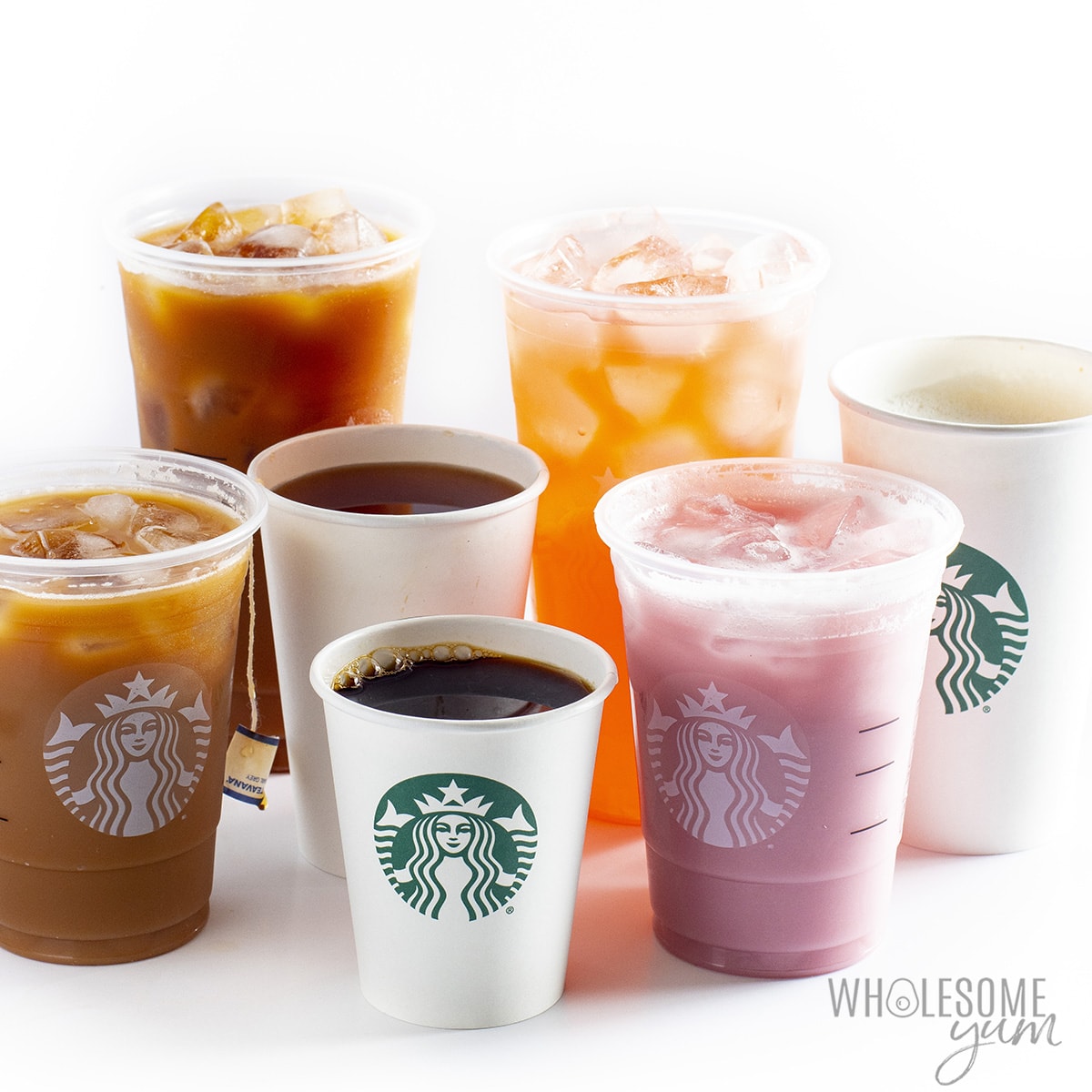 Keto Starbucks drinks in cups.