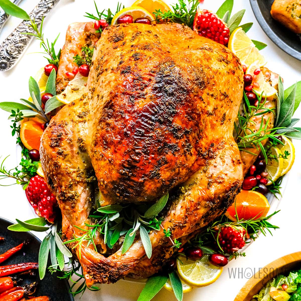 Thanksgiving turkey recipe on a platter.