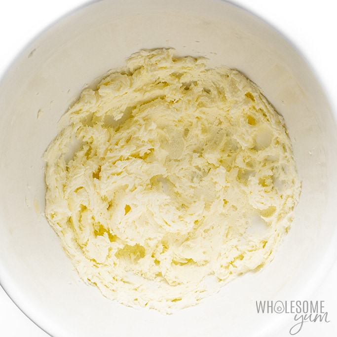 Cream butter and Besti for cookies in a bowl. 