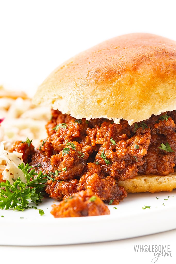 Close-up picture of keto sloppy joes