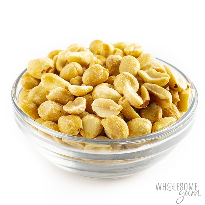 Keto friendly peanuts in a bowl