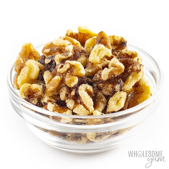 Low carb walnuts in a bowl
