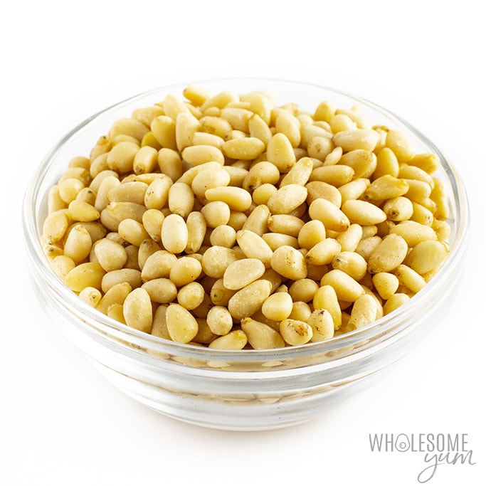 Pine nuts in a bowl for a low carb diet