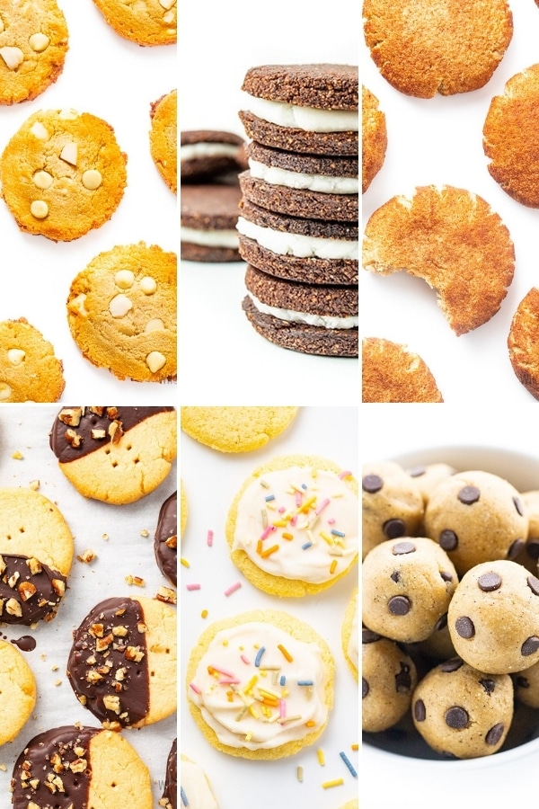 Variety of cookies in six frames. 