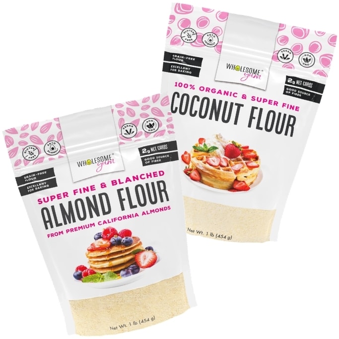 Almond flour and coconut flour for low carb cookies.