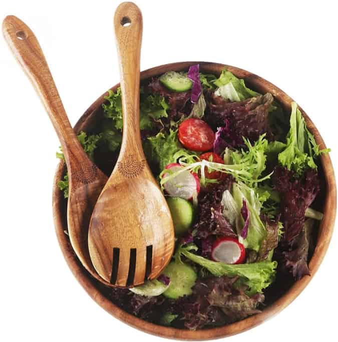 Wooden salad bowl