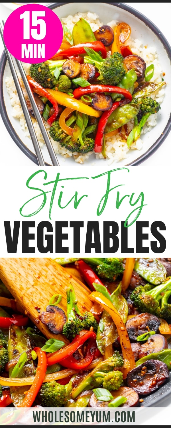 Vegetable stir fry recipe pin.