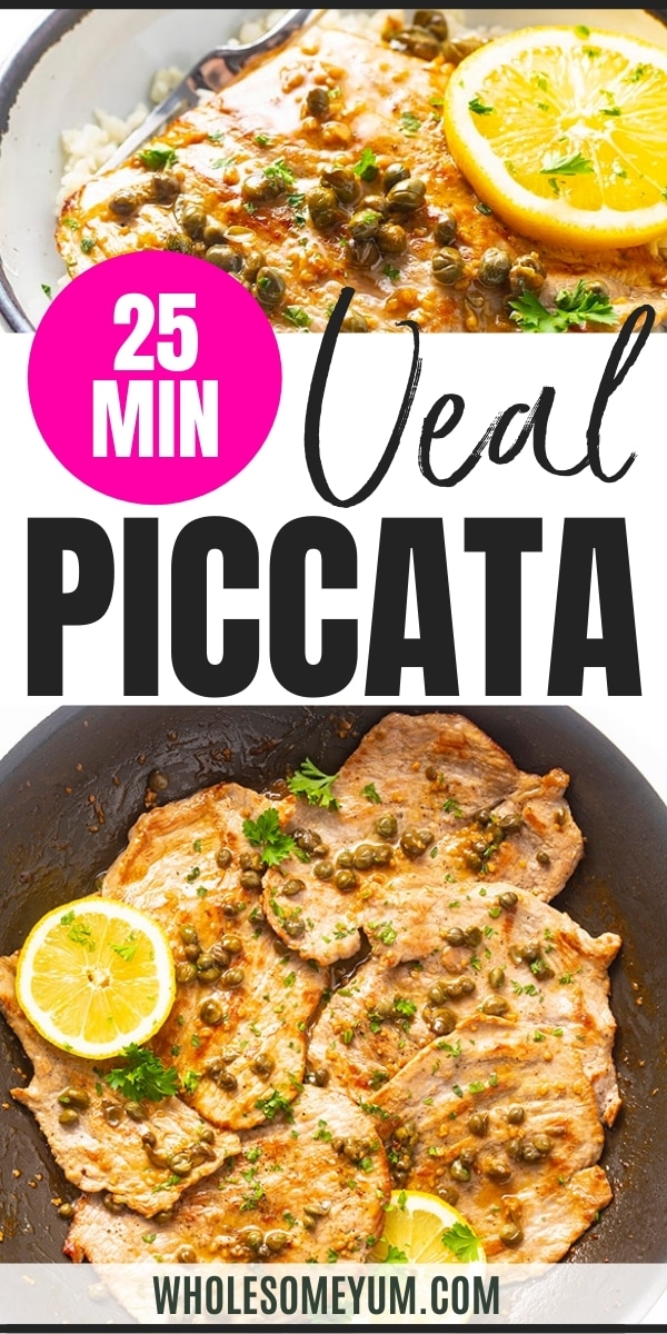 Healthy veal piccata recipe pin