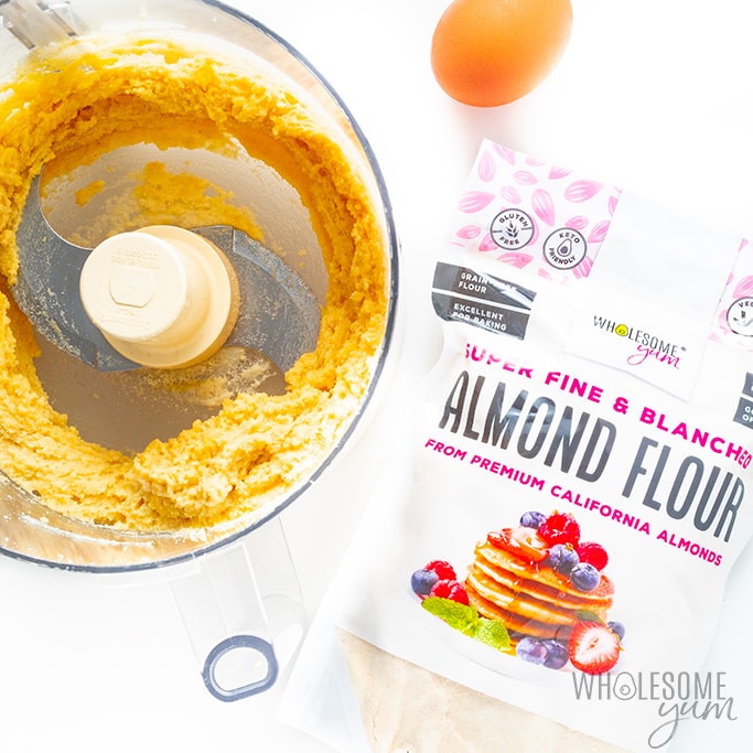 Making low carb ravioli dough with almond flour and egg