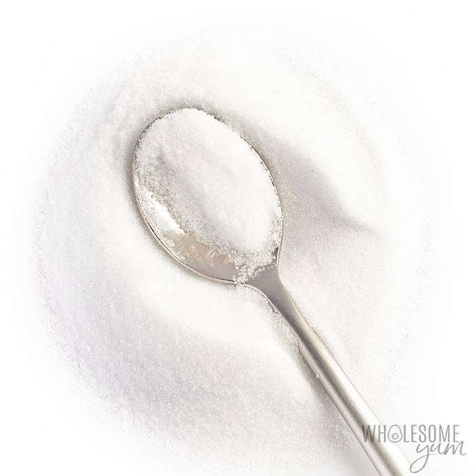 What is erythritol? This natural sweetener is on the spoon shown here.