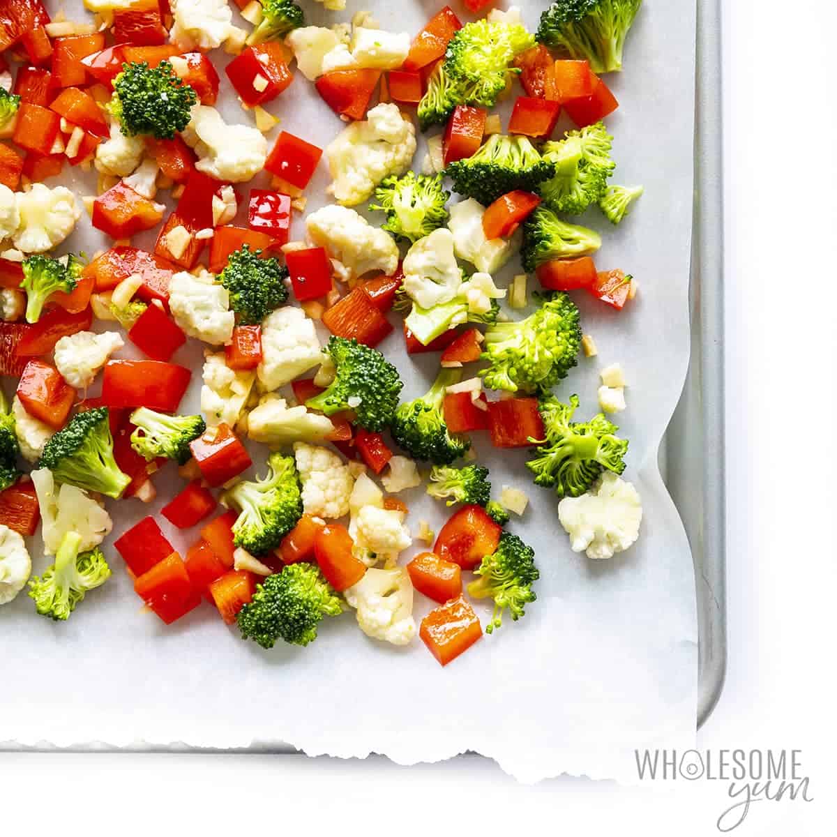 Vegetables on a sheet pan
