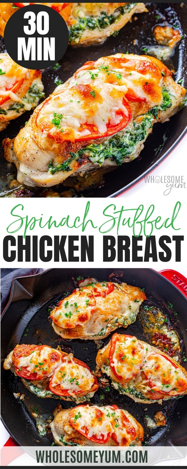 Spinach Stuffed Chicken Breasts Recipe Pin.