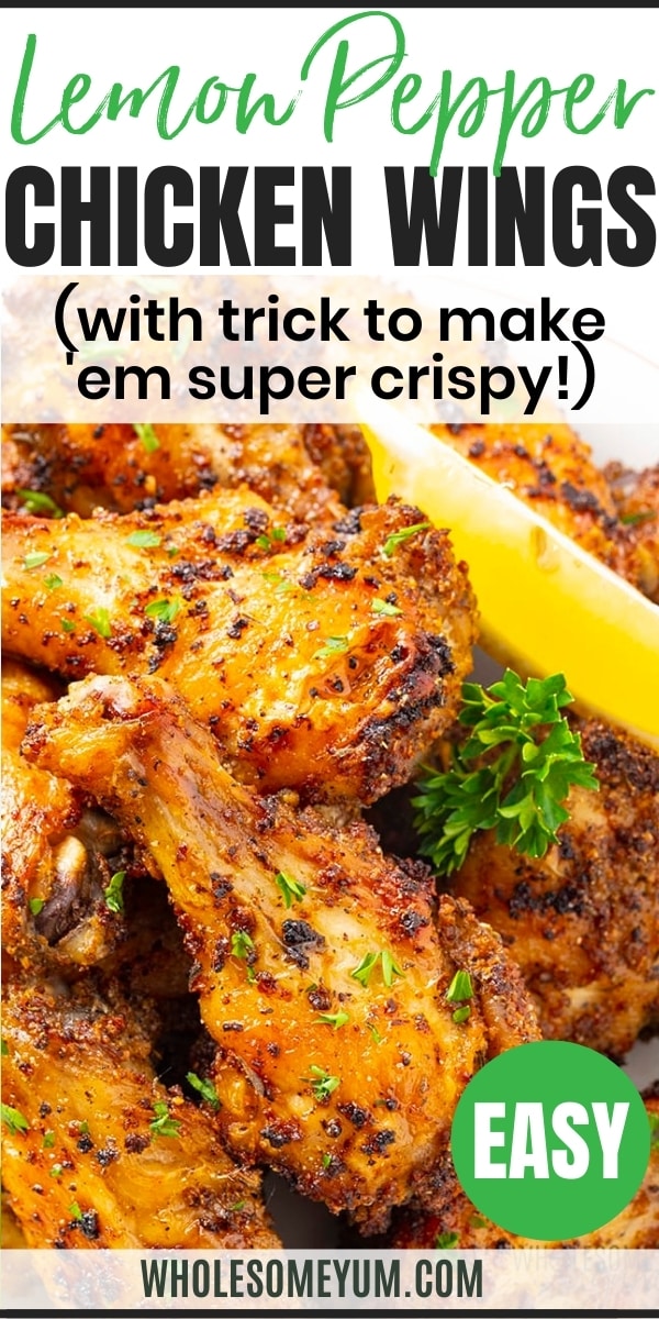 Crispy lemon pepper chicken wings recipe pin