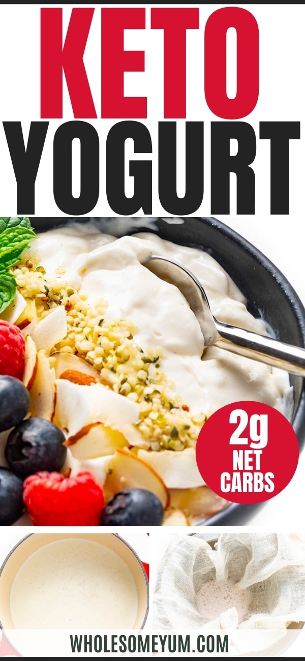 Keto yogurt recipe pin.