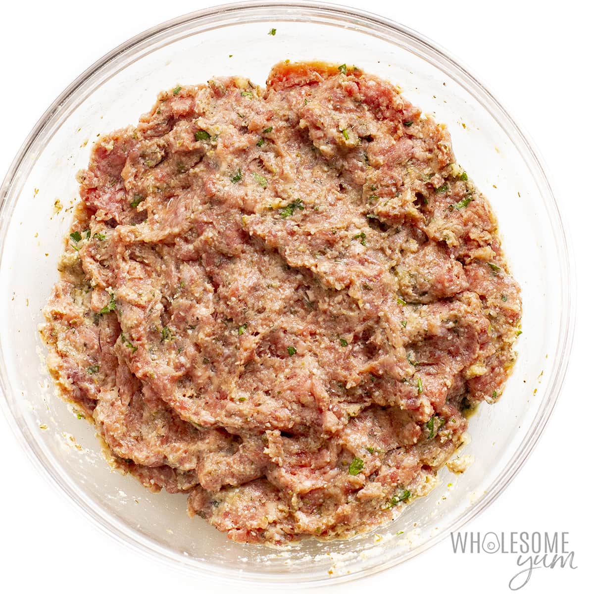 Ground meat added to seasoning mixture. 