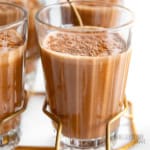 Sugar free chocolate milk in glasses.