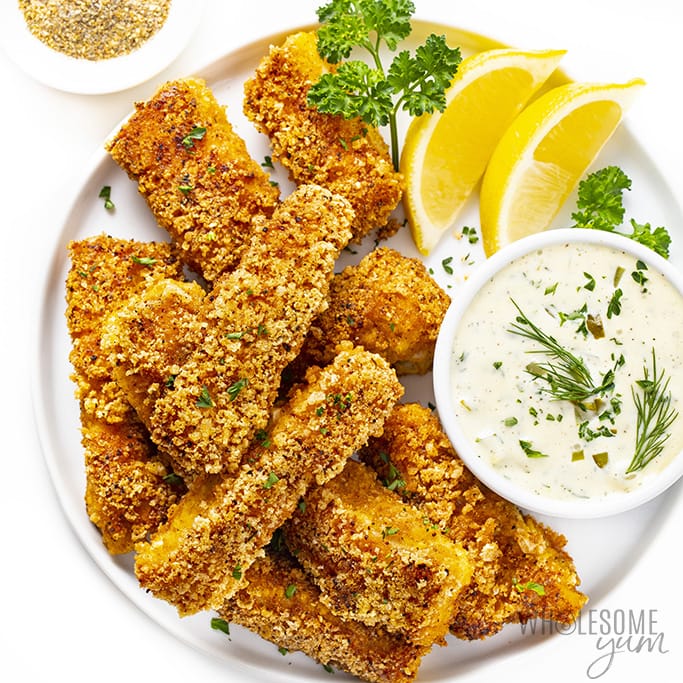 Keto Fried Fish Sticks Recipe (Super Crispy!) | Wholesome Yum