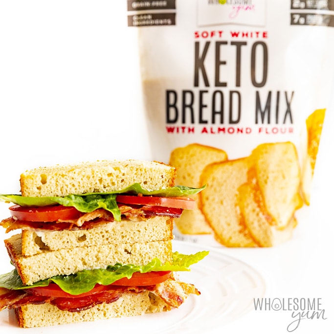 Keto BLT sandwich with bread mix