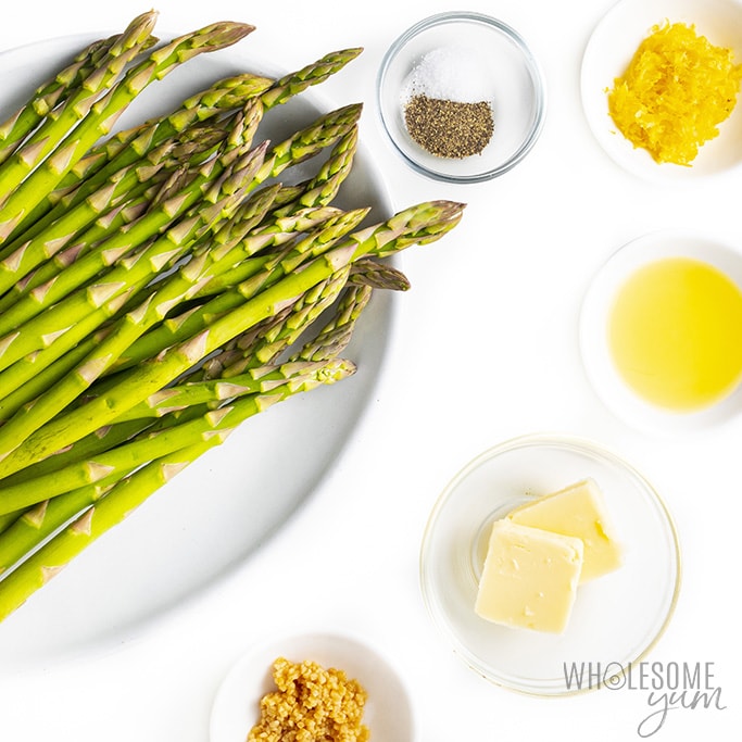 Ingredients for sautéing asparagus