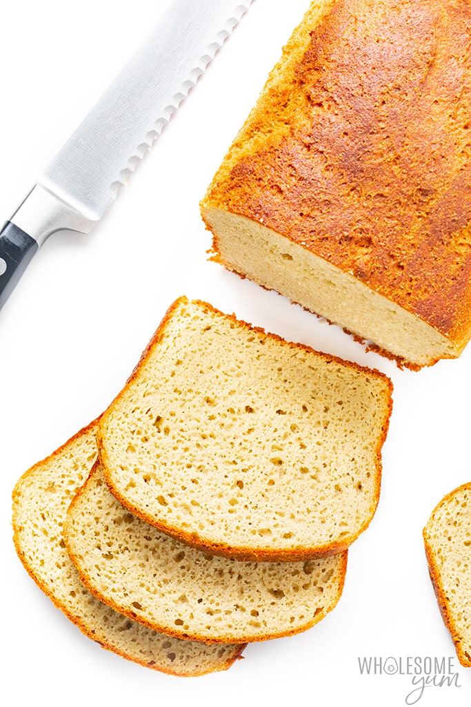 Almond flour yeast bread - overhead view