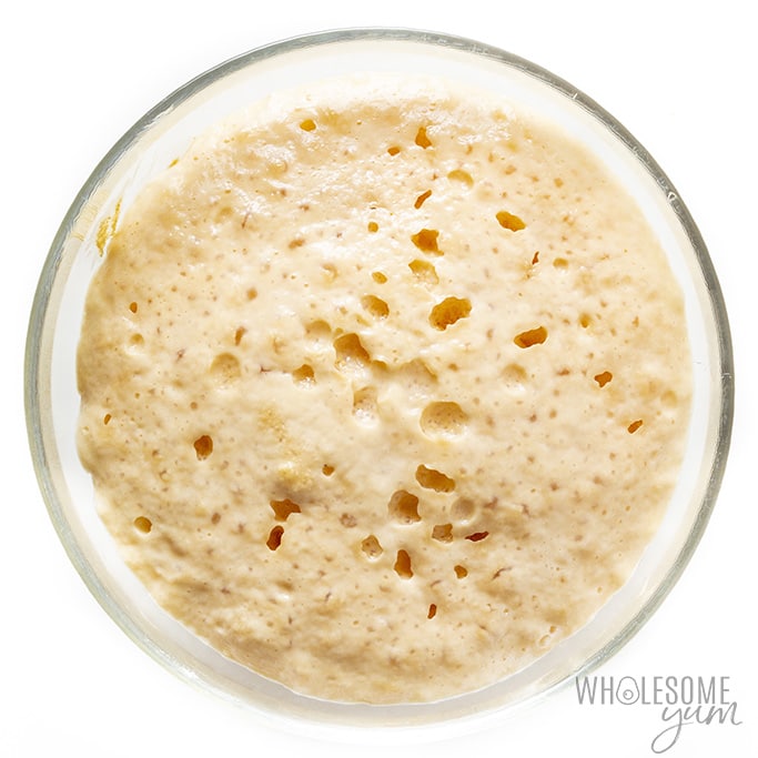 Yeast blooming in a glass bowl