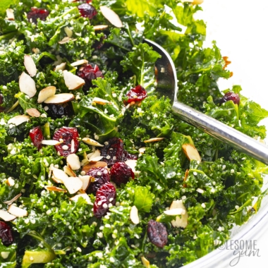 Close up of kale crunch salad