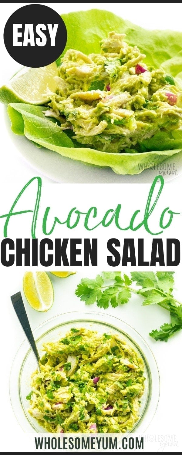 Chicken avocado salad recipe pin